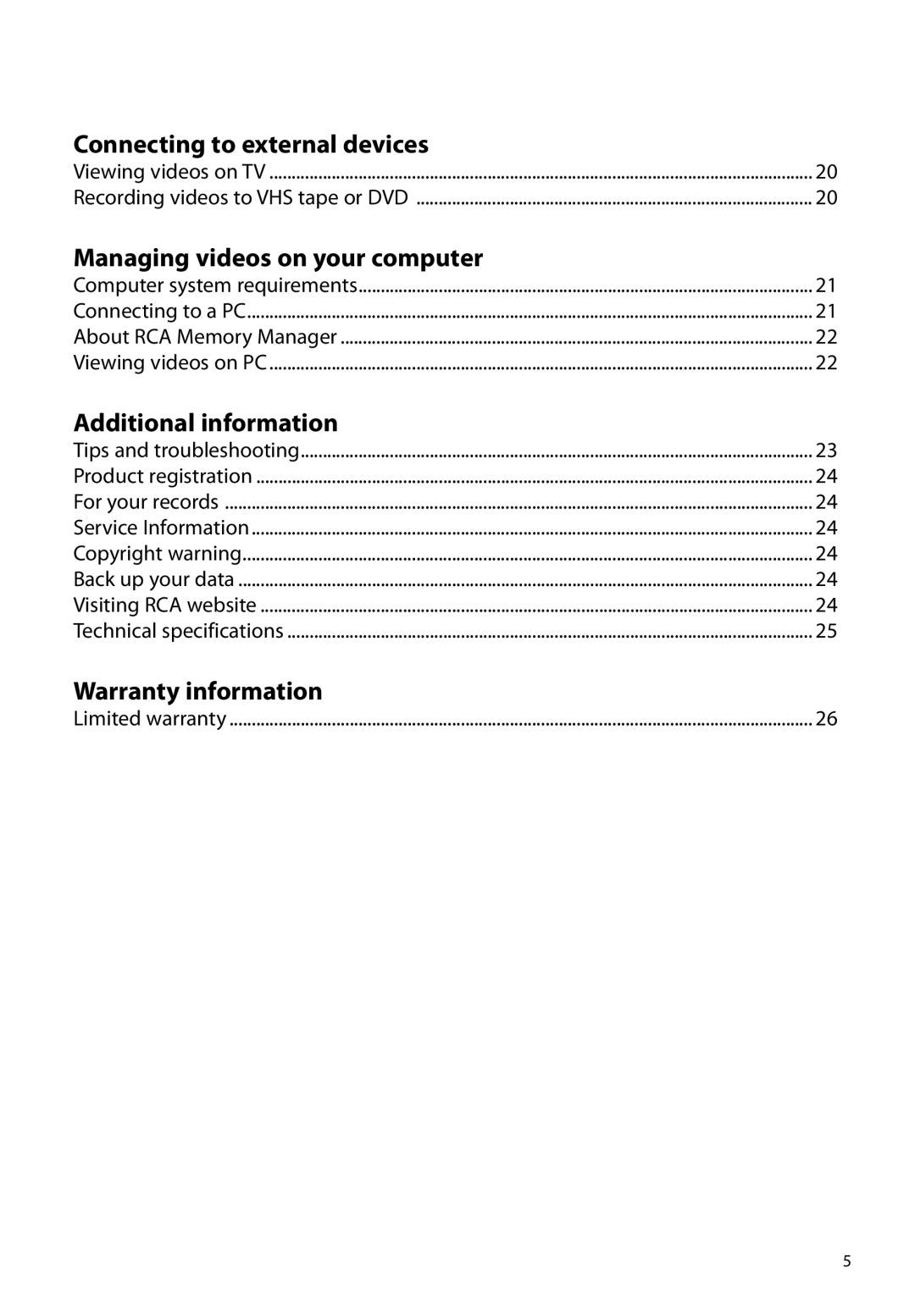 RCA EZ1000BK, EZ1000RD, EZ1000PL, EZ1000BL user manual Connecting to external devices 