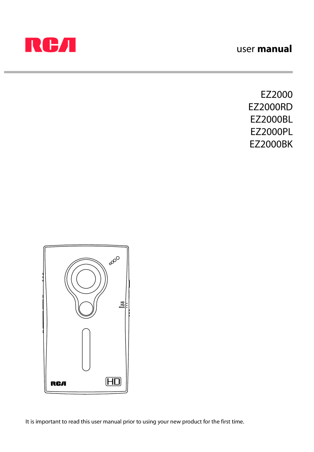 RCA user manual EZ2000 EZ2000RD EZ2000BL EZ2000PL EZ2000BK 