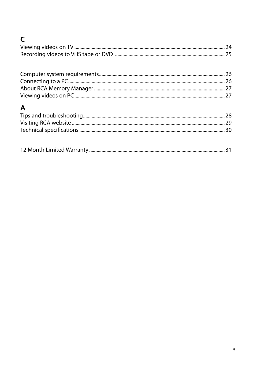 RCA EZ2100 user manual Connecting to external devices 