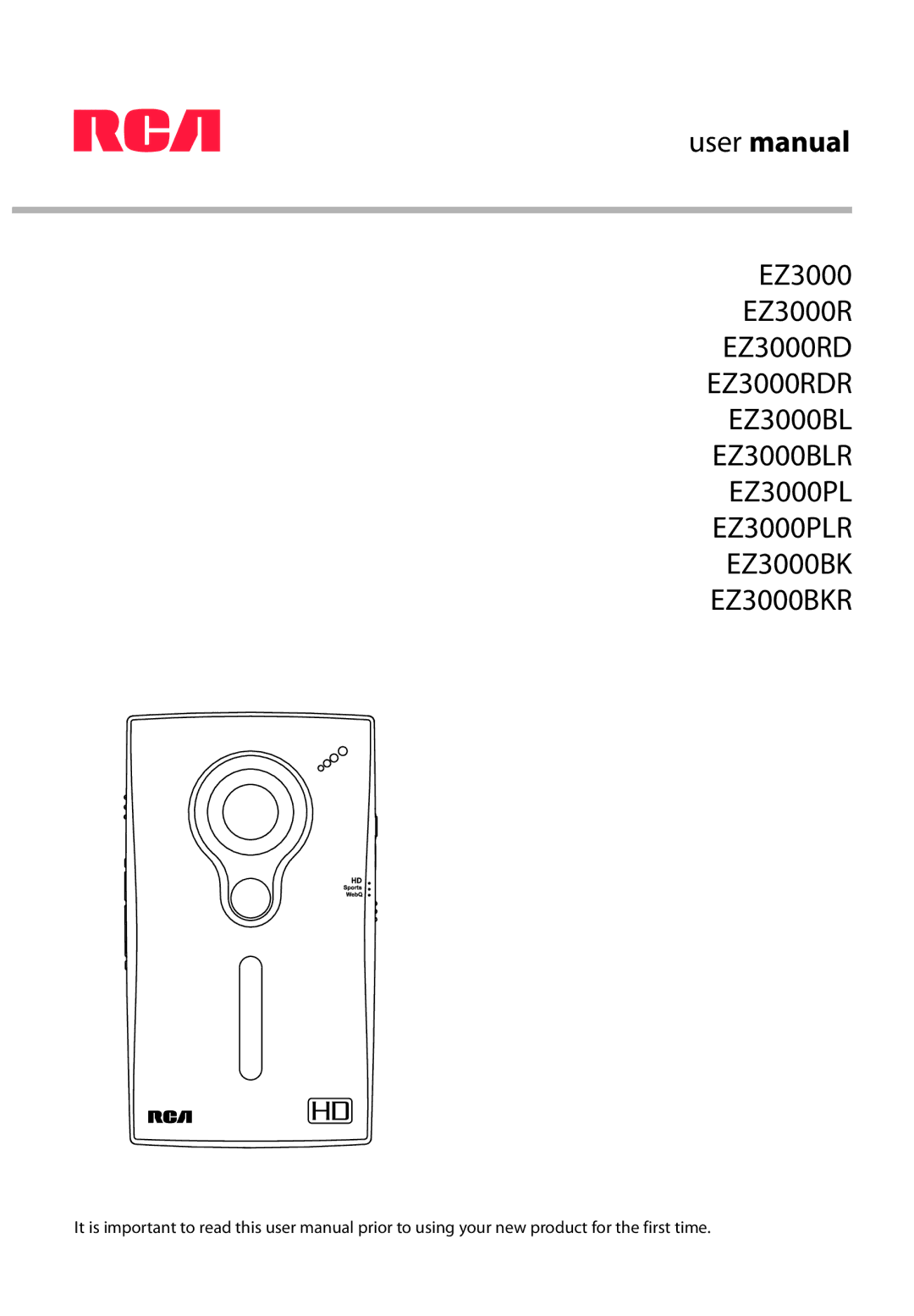 RCA EZ3000RDR, EZ3000BKR, EZ3000PLR, EZ3000BLR user manual EZ3000 EZ3000R EZ3000RD 