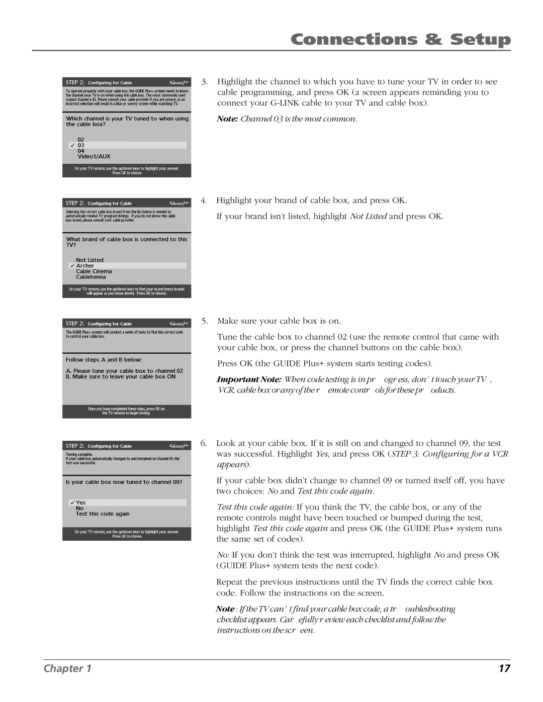 RCA F19422 manual Connections & Setup 