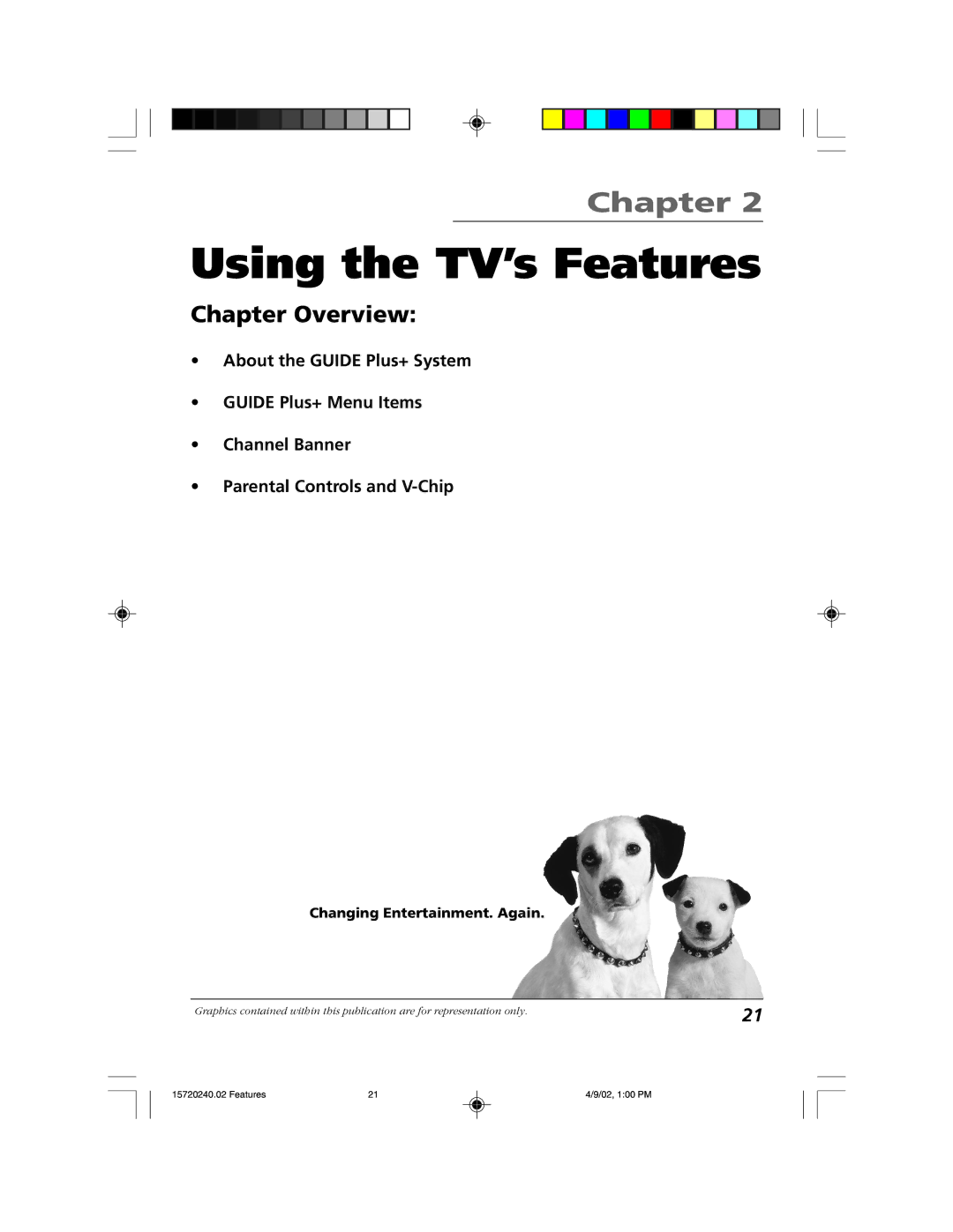 RCA F19426 manual Using the TV’s Features 