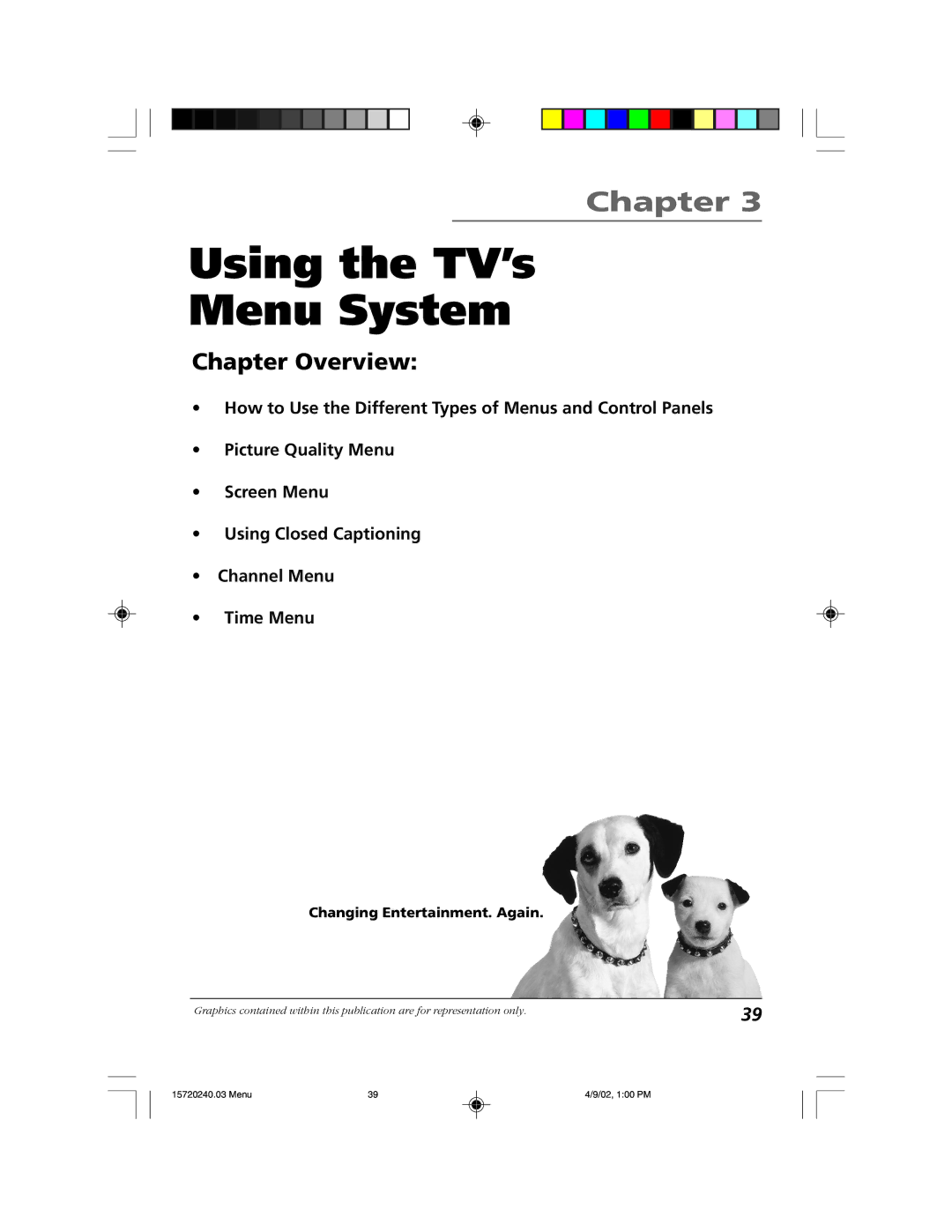 RCA F19426 manual Using the TV’s Menu System 