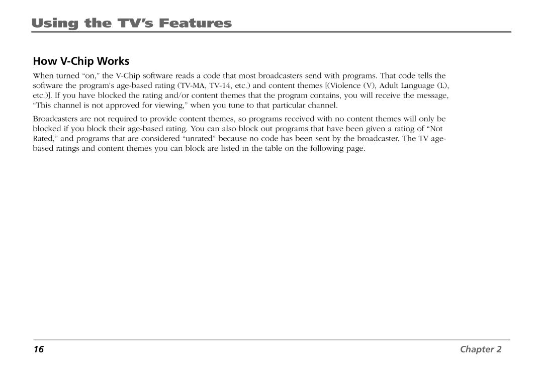 RCA F19431 manual How V-Chip Works 