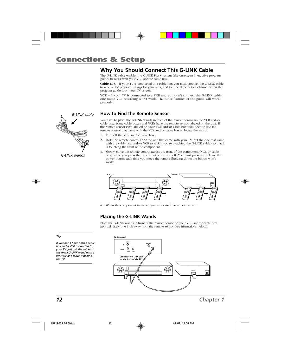 RCA F19436 manual Why You Should Connect This G-LINK Cable, How to Find the Remote Sensor, Placing the G-LINK Wands 