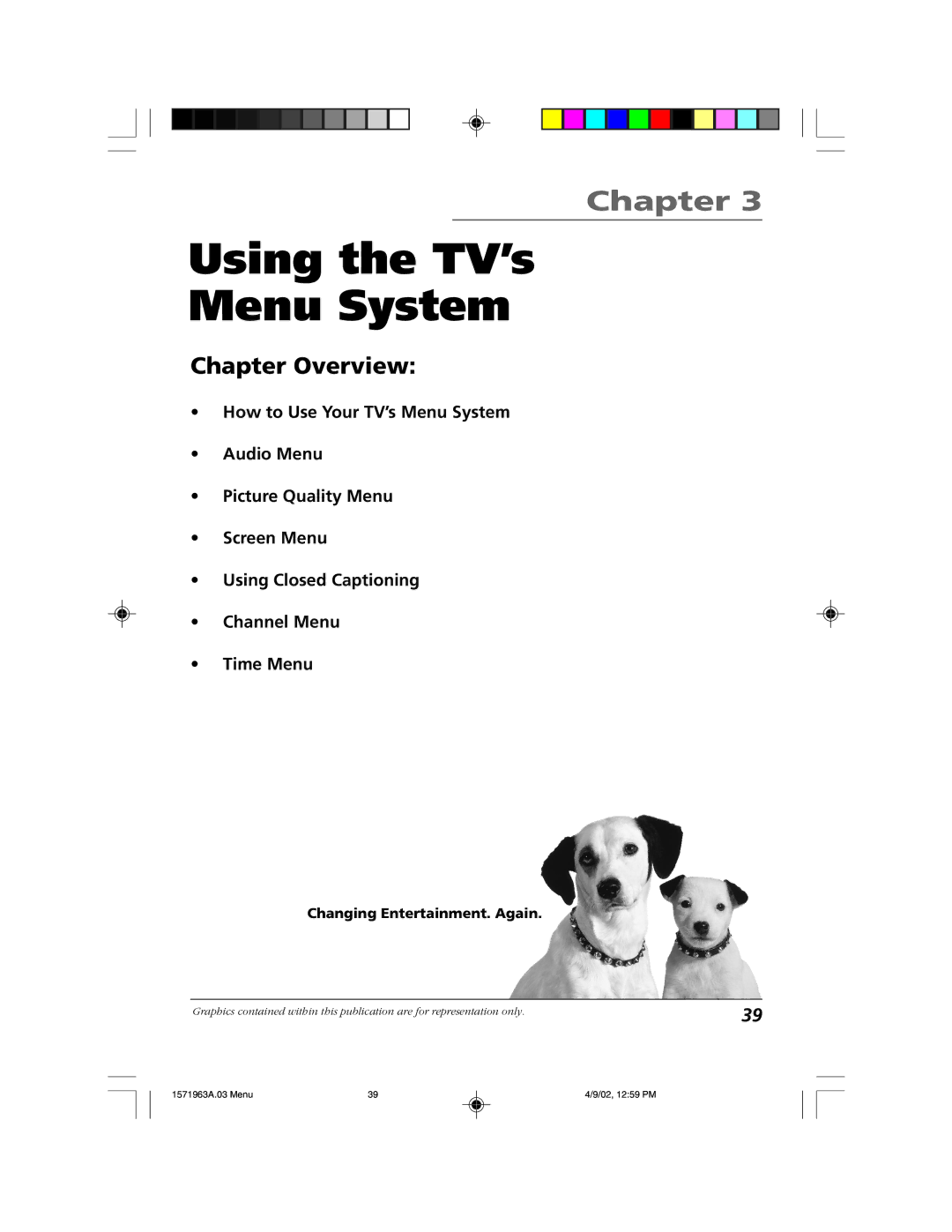 RCA F19436 manual Using the TV’s Menu System 