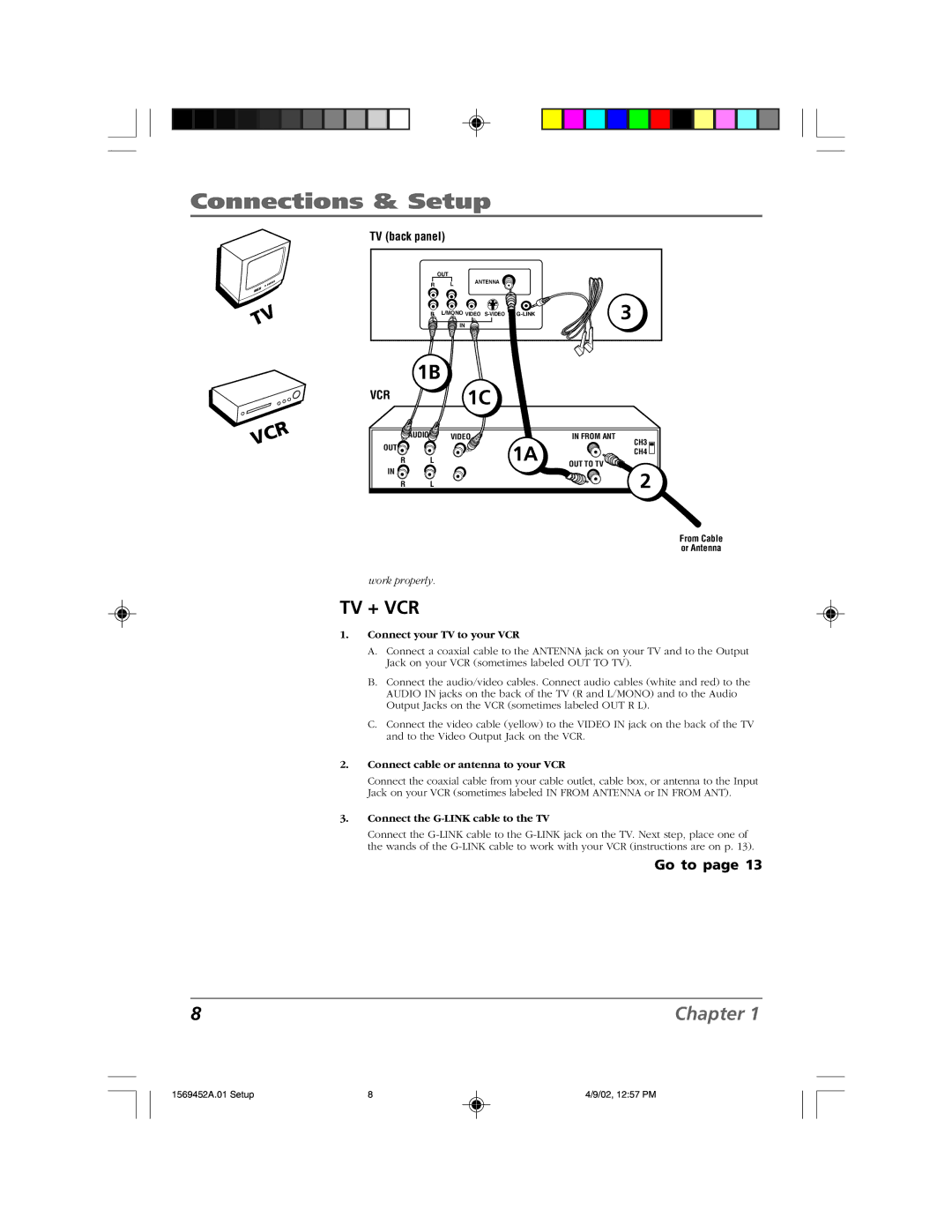 RCA F20TF10 manual Tv + Vcr 