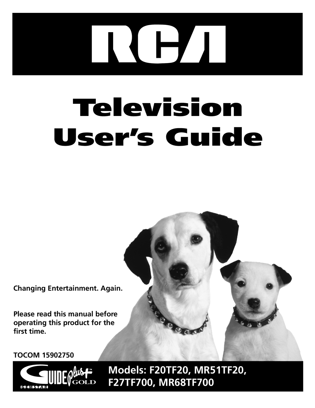 RCA F20TF20, MR51TF20, F27TF700, MR68TF700 manual Television User’s Guide 