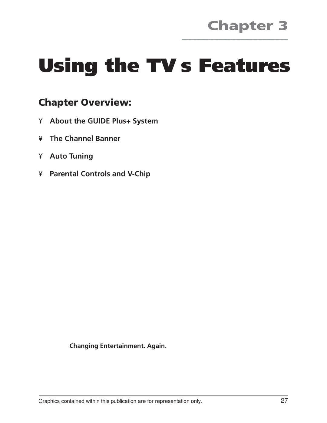 RCA F20TF20, MR51TF20, F27TF700, MR68TF700 manual Using the TV’s Features 