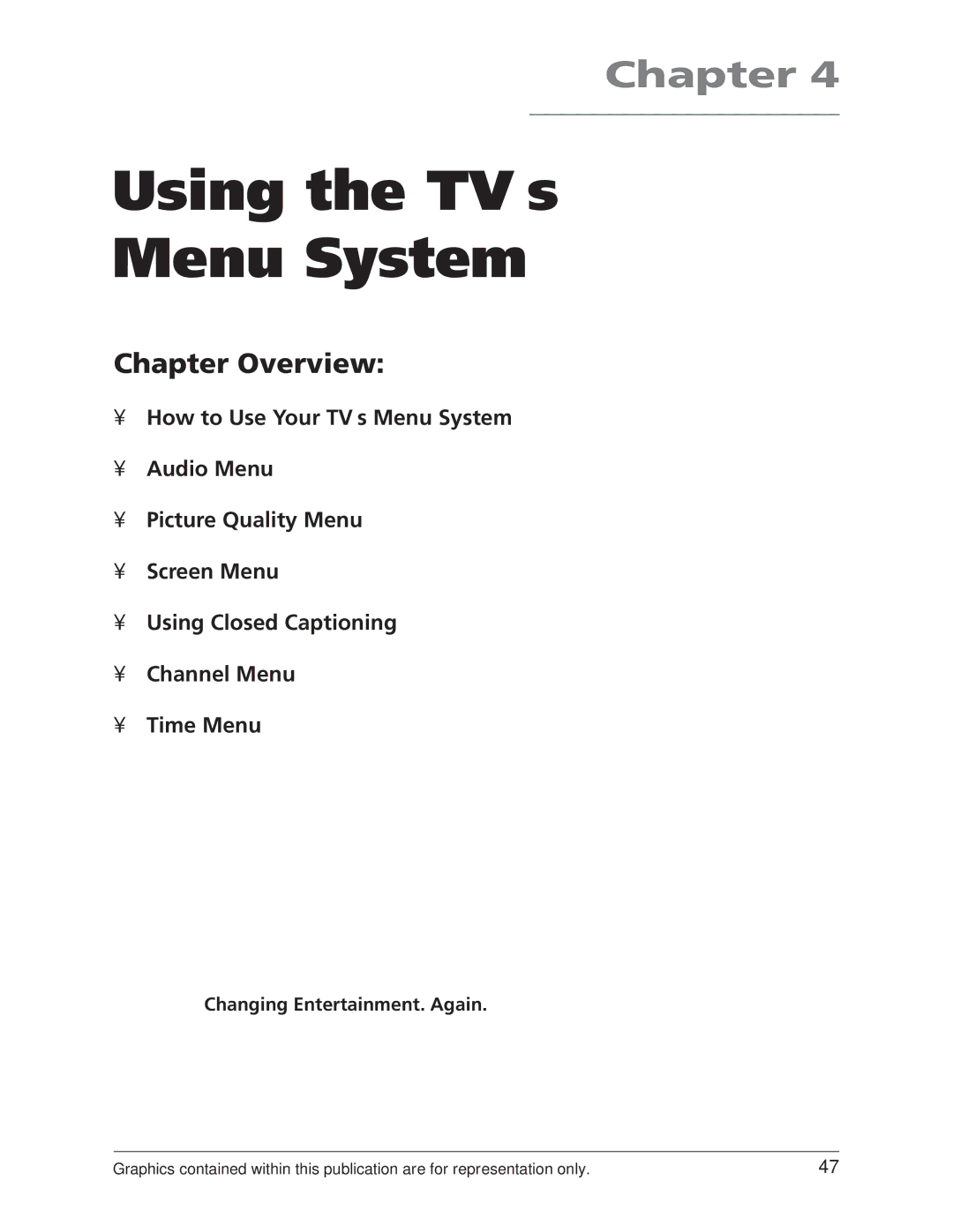 RCA F20TF20, MR51TF20, F27TF700, MR68TF700 manual Using the TV’s Menu System 