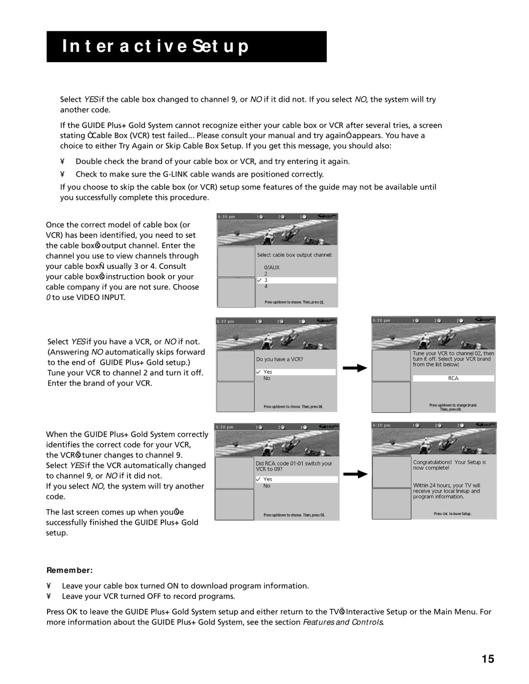 RCA F20645, F25305 manual Remember 