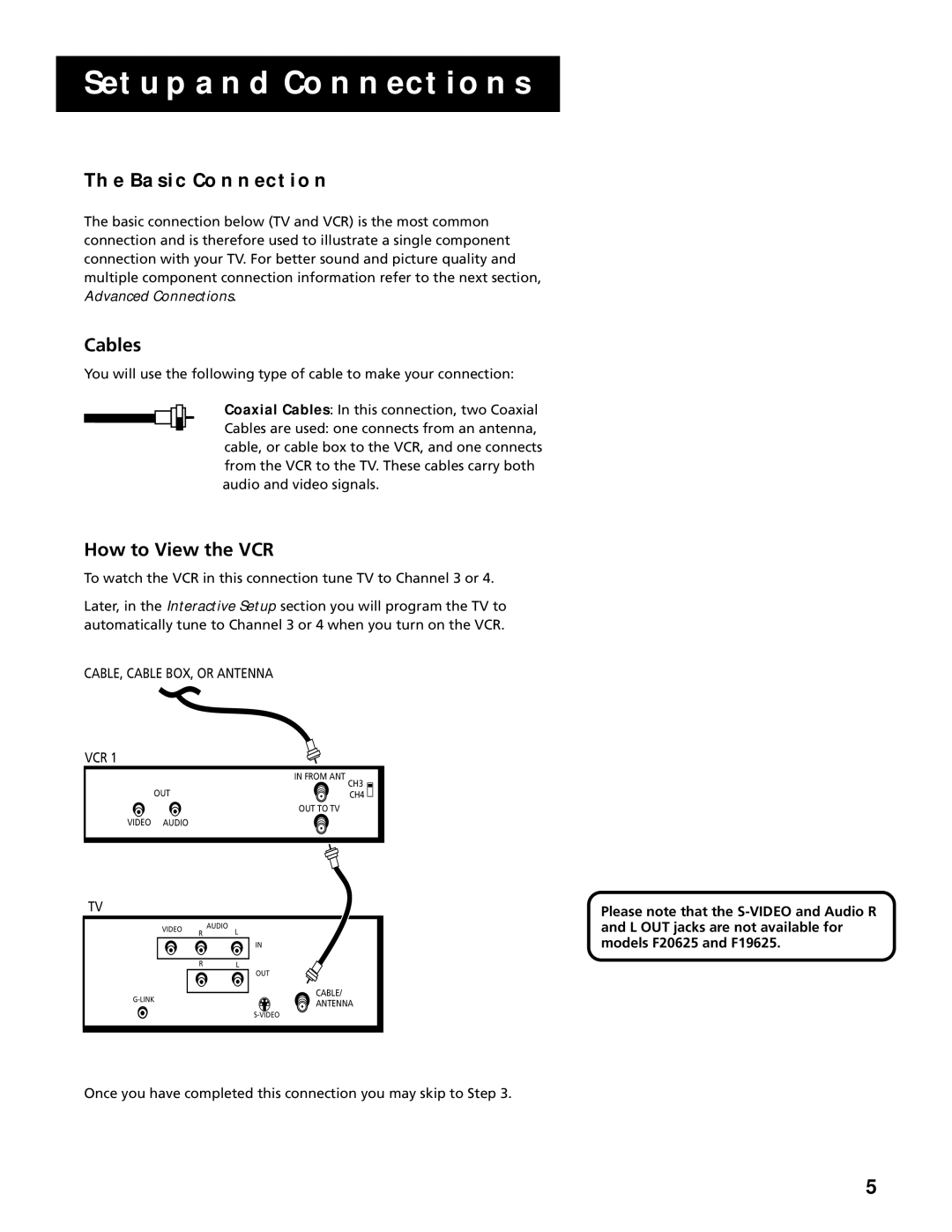 RCA F20645, F25305 manual Basic Connection, How to View the VCR 