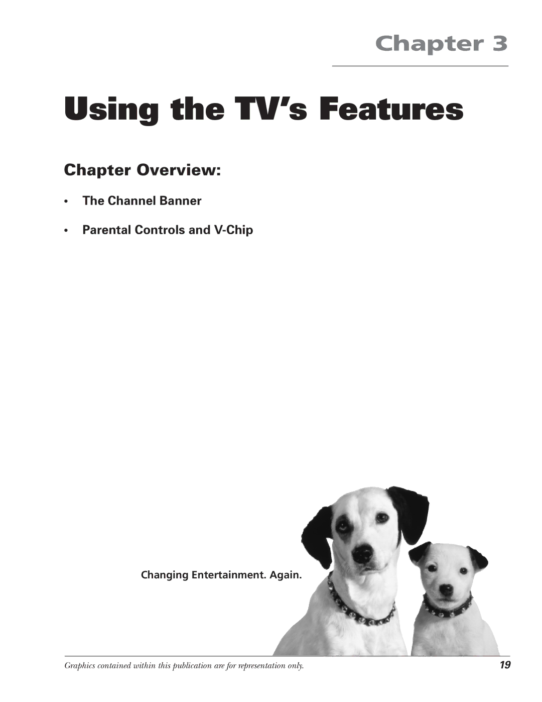 RCA F25339 manual Using the TV’s Features, Channel Banner Parental Controls and V-Chip 