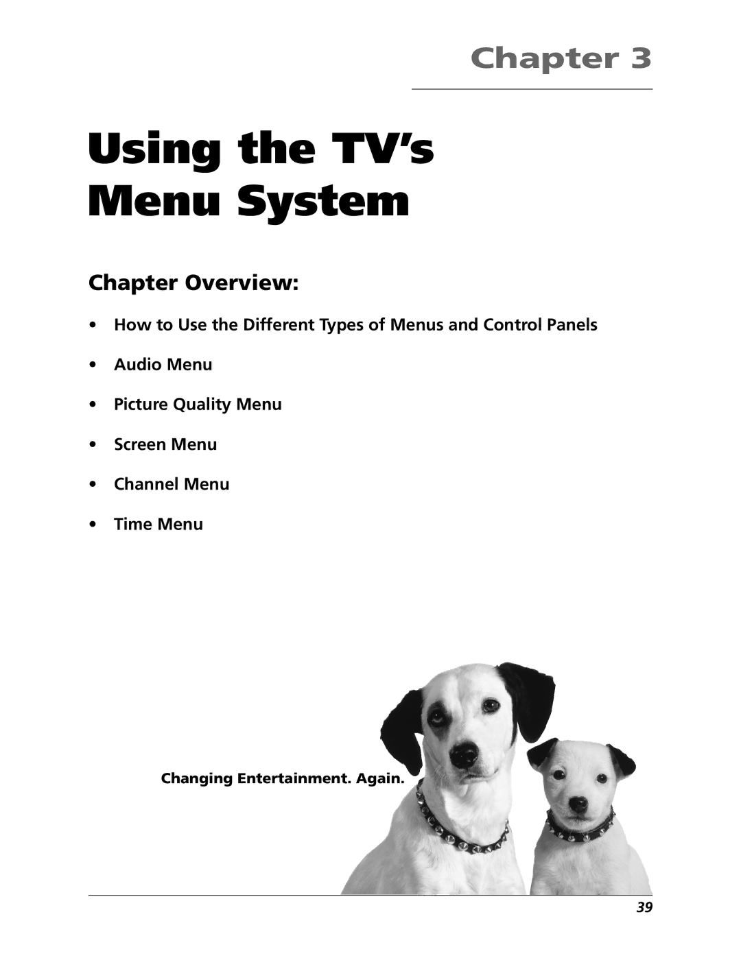 RCA F19432, F25422 manual Using the TV’s Menu System 