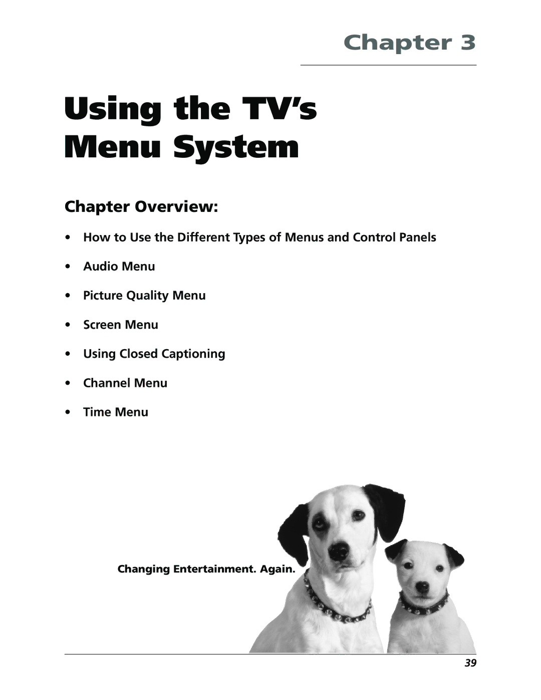 RCA F19442, F26432 manual Using the TV’s Menu System 