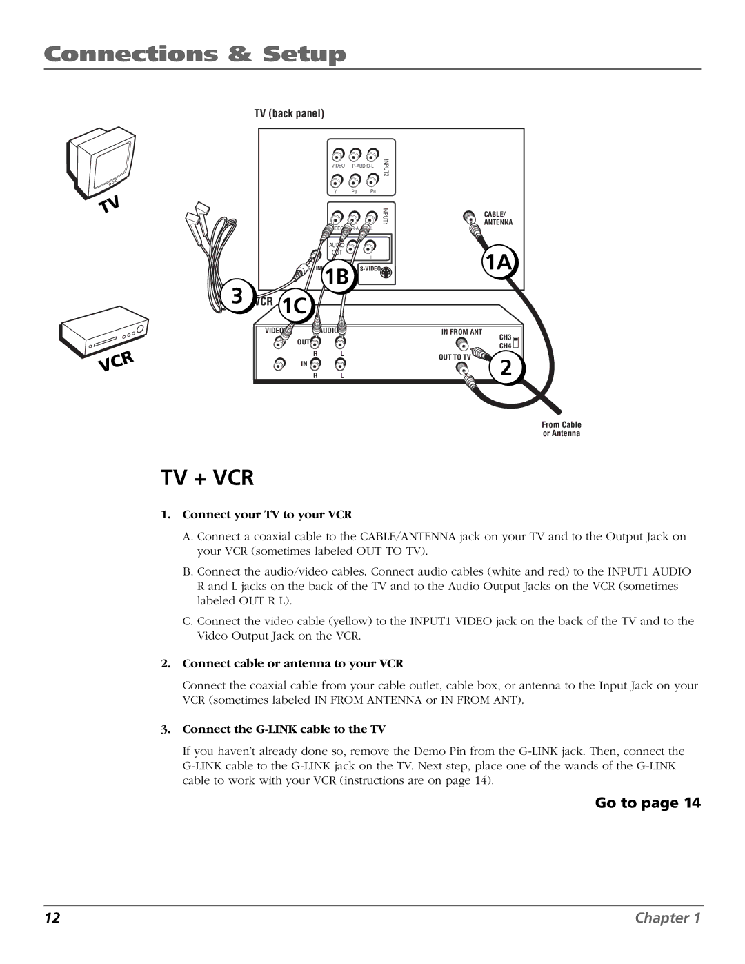 RCA F27450, F32444, F32450, F36444, F36450 manual Tv + Vcr 