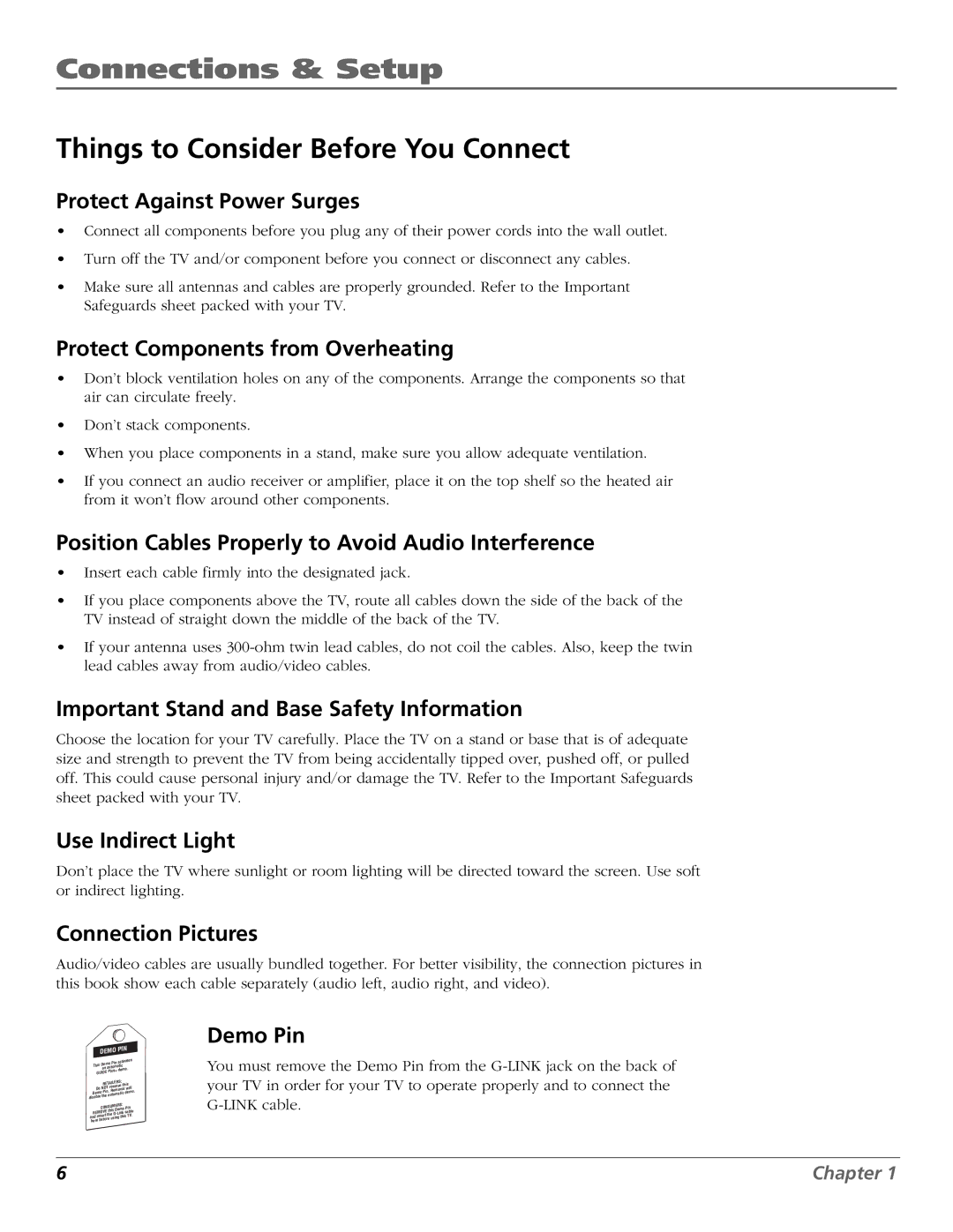 RCA F27450, F32444, F32450, F36444, F36450 manual Connections & Setup, Things to Consider Before You Connect 