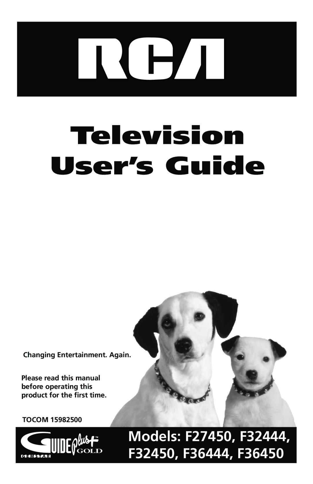 RCA F27450 manual Television User’s Guide 