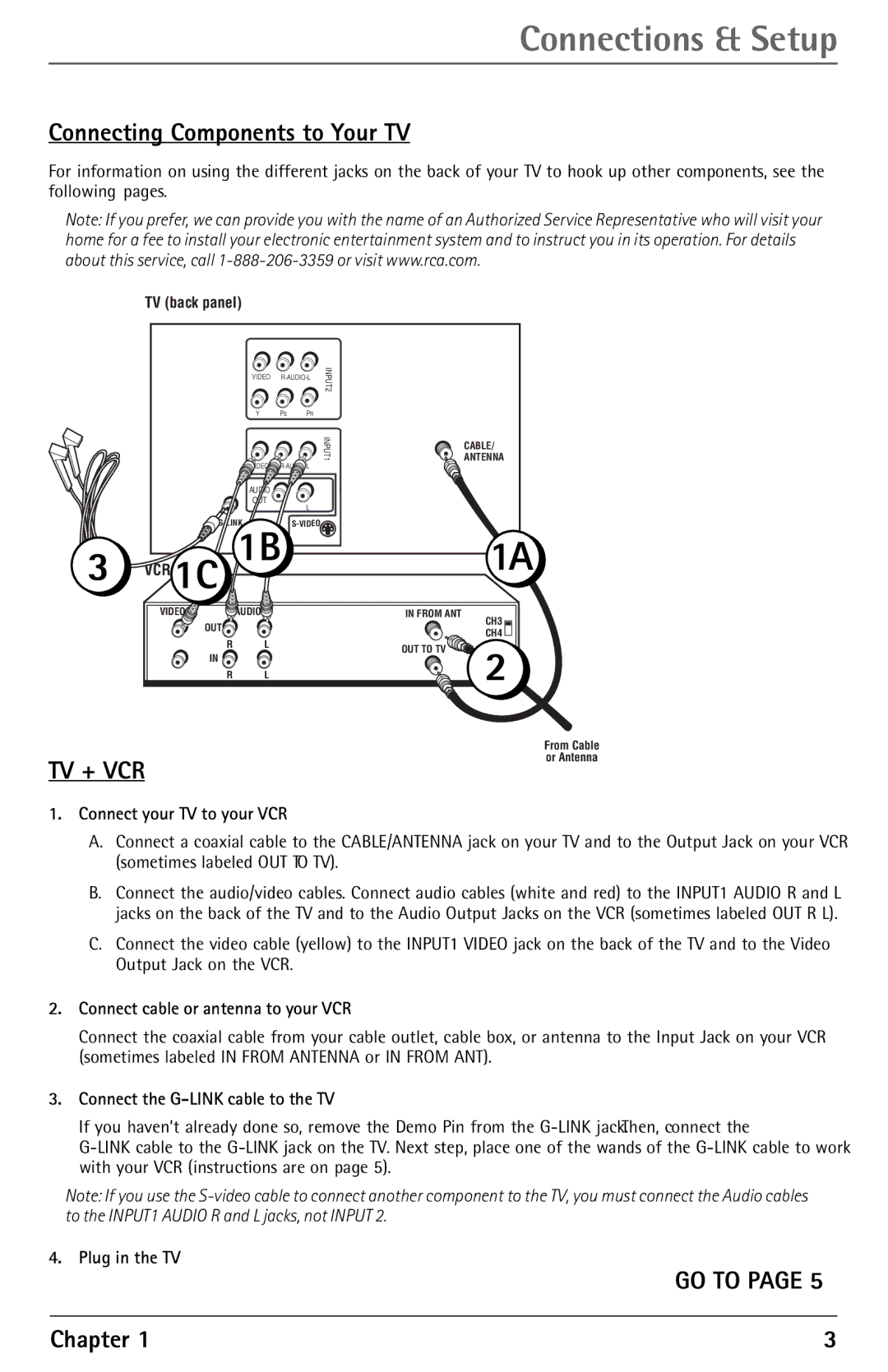 RCA F27450 manual Connecting Components to Your TV, Chapter 