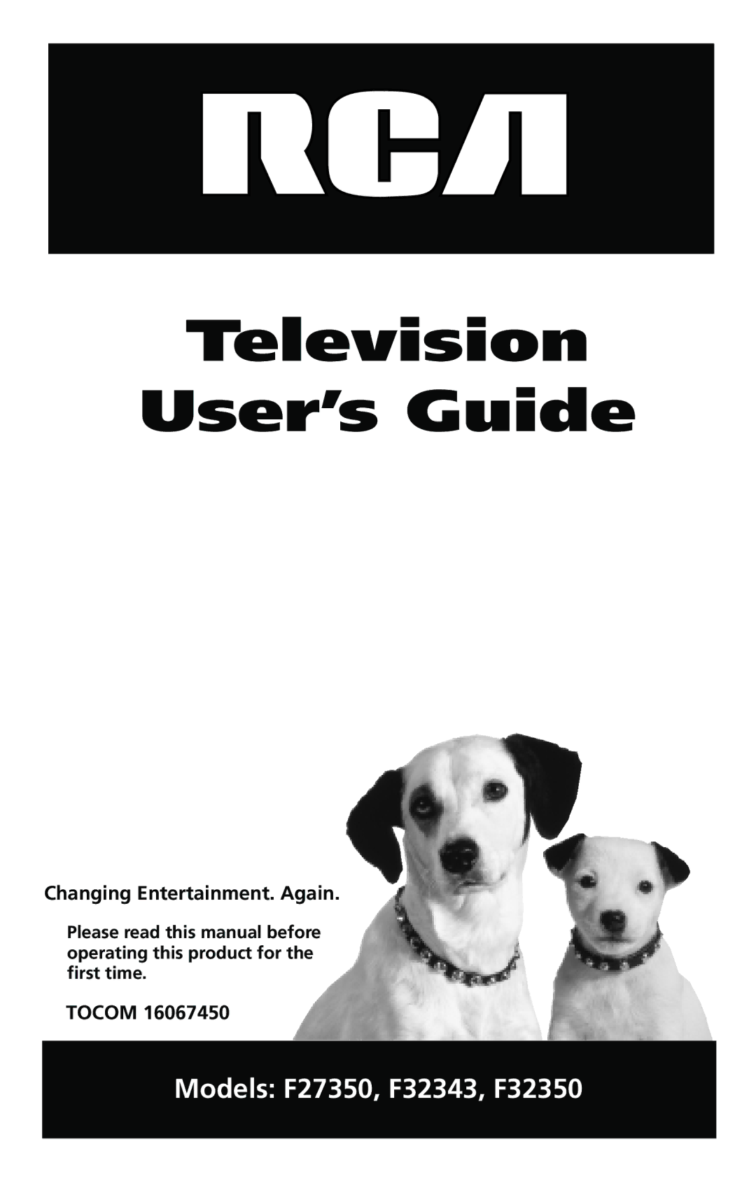 RCA F27350, F32343, F32350 manual Changing Entertainment. Again, Tocom 