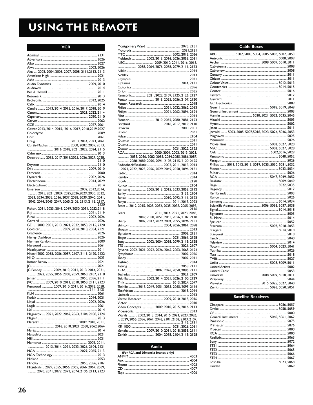 RCA F36715, F32715 manual Vcr 