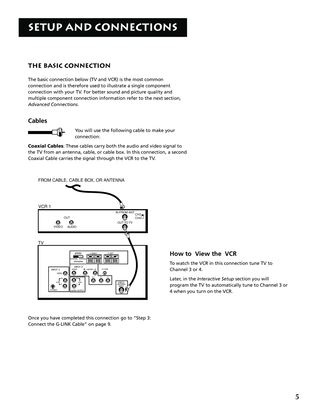 RCA F32715, F36715 manual Basic Connection, How to View the VCR 