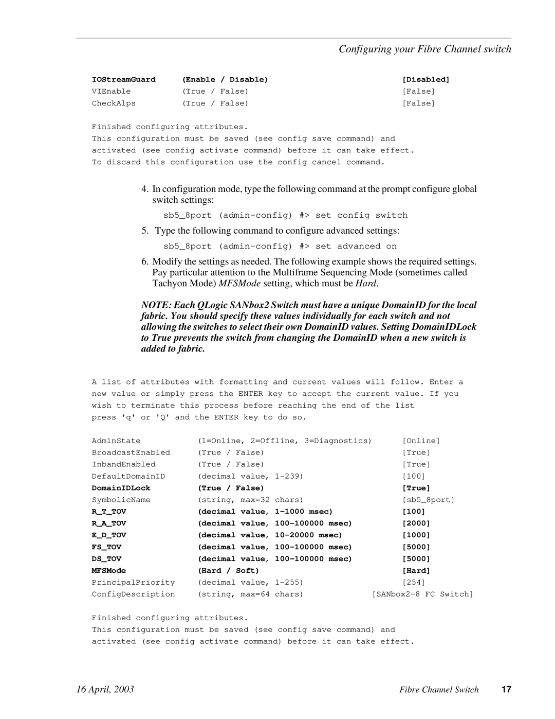 RCA Fibre Channel Switch installation manual Rttov 