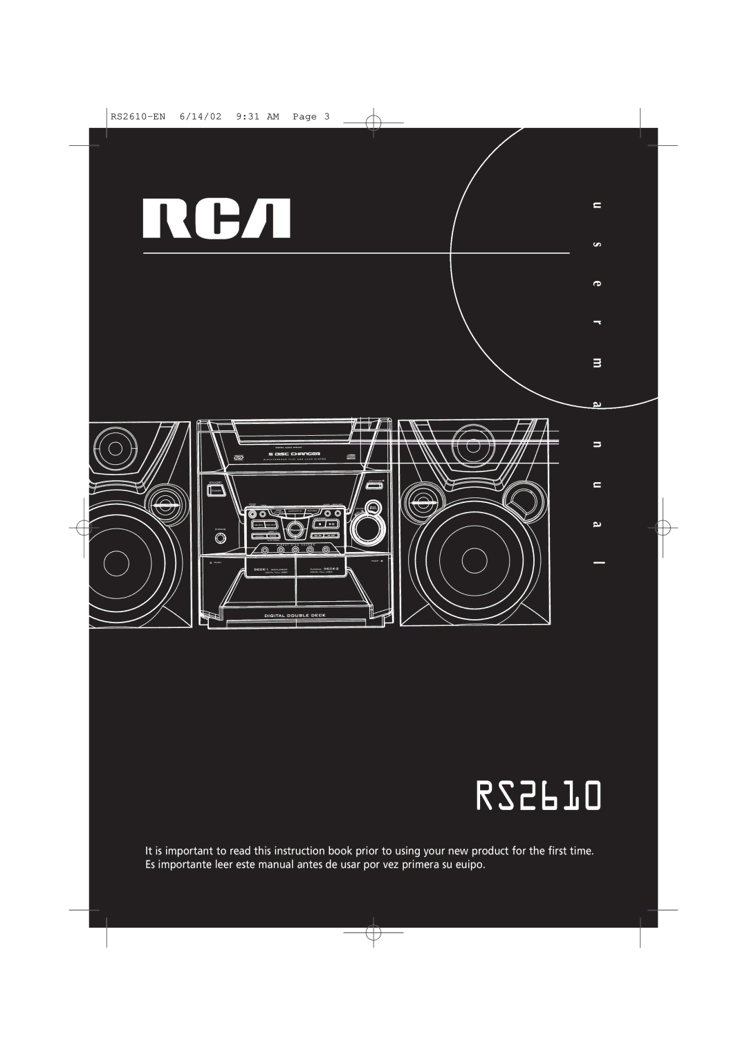 RCA fm radio tuner manual RS2610 