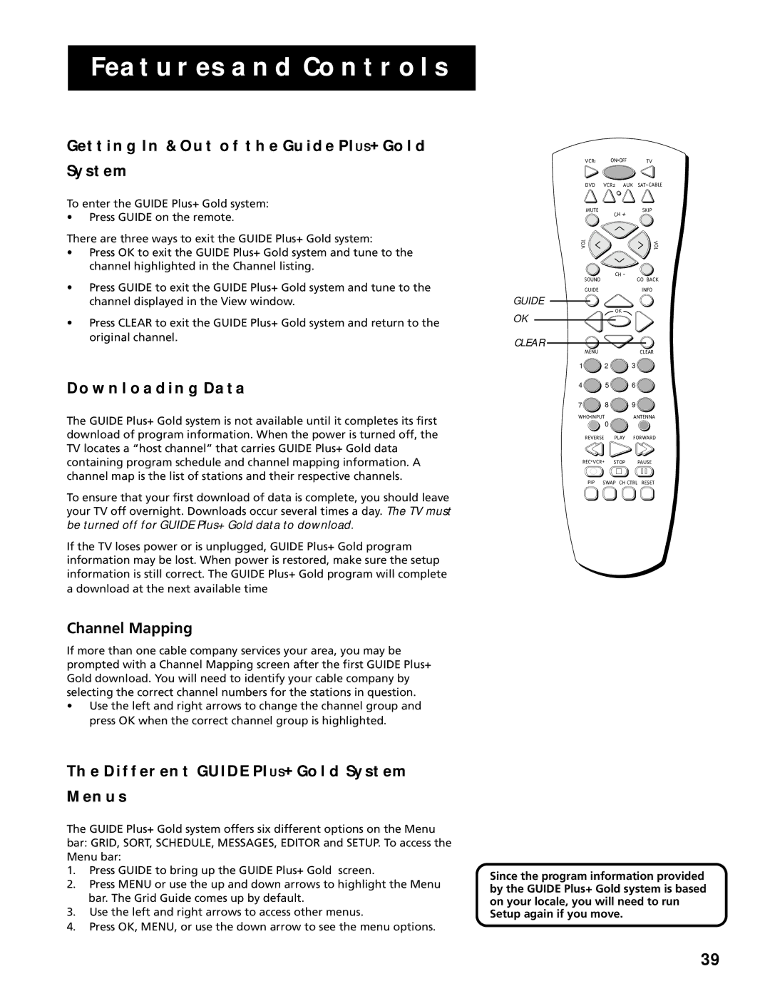 RCA G27669 manual Getting in & OUT of the Guide PIUS+ Gold System, Downloading Data, Channel Mapping 