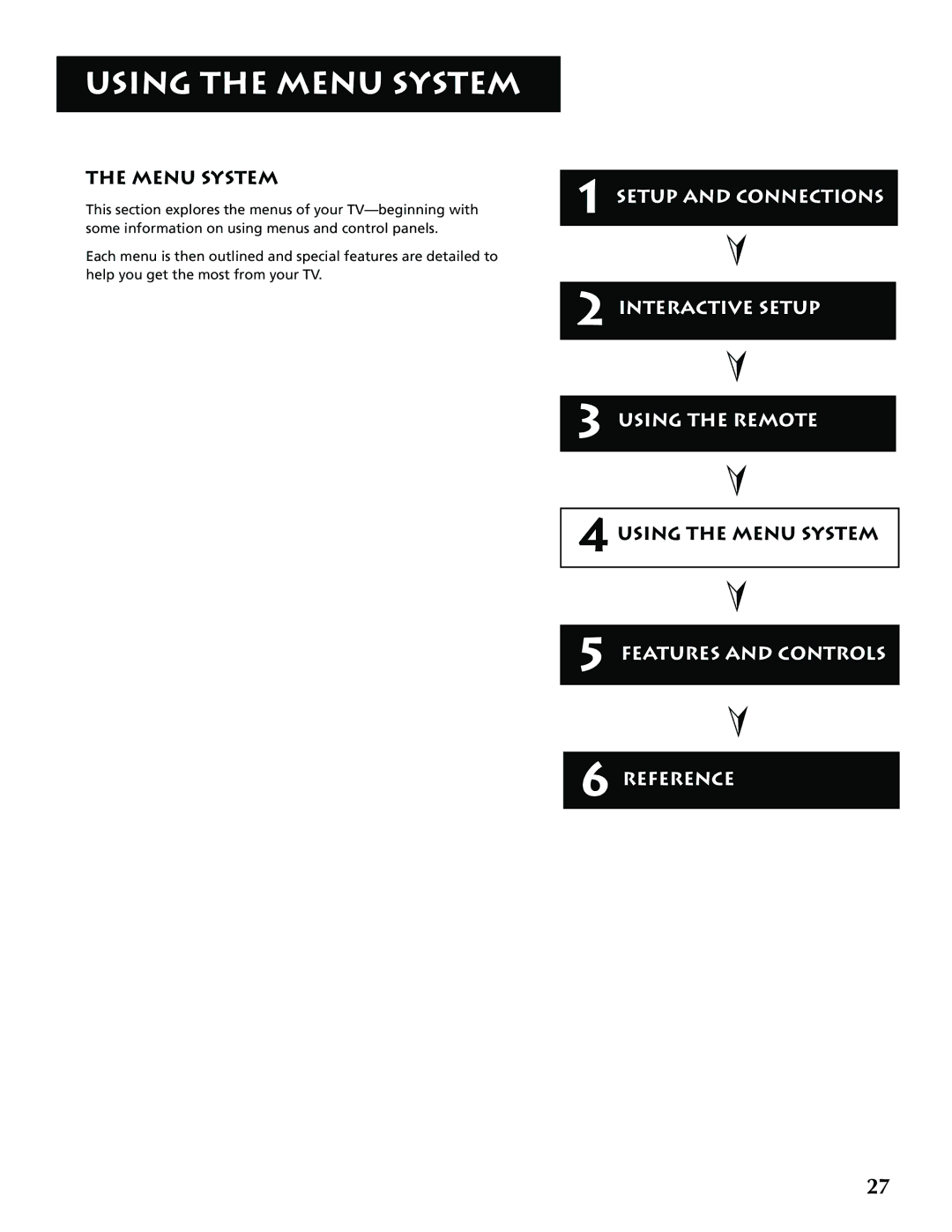 RCA G32705 manual Using the Menu System 