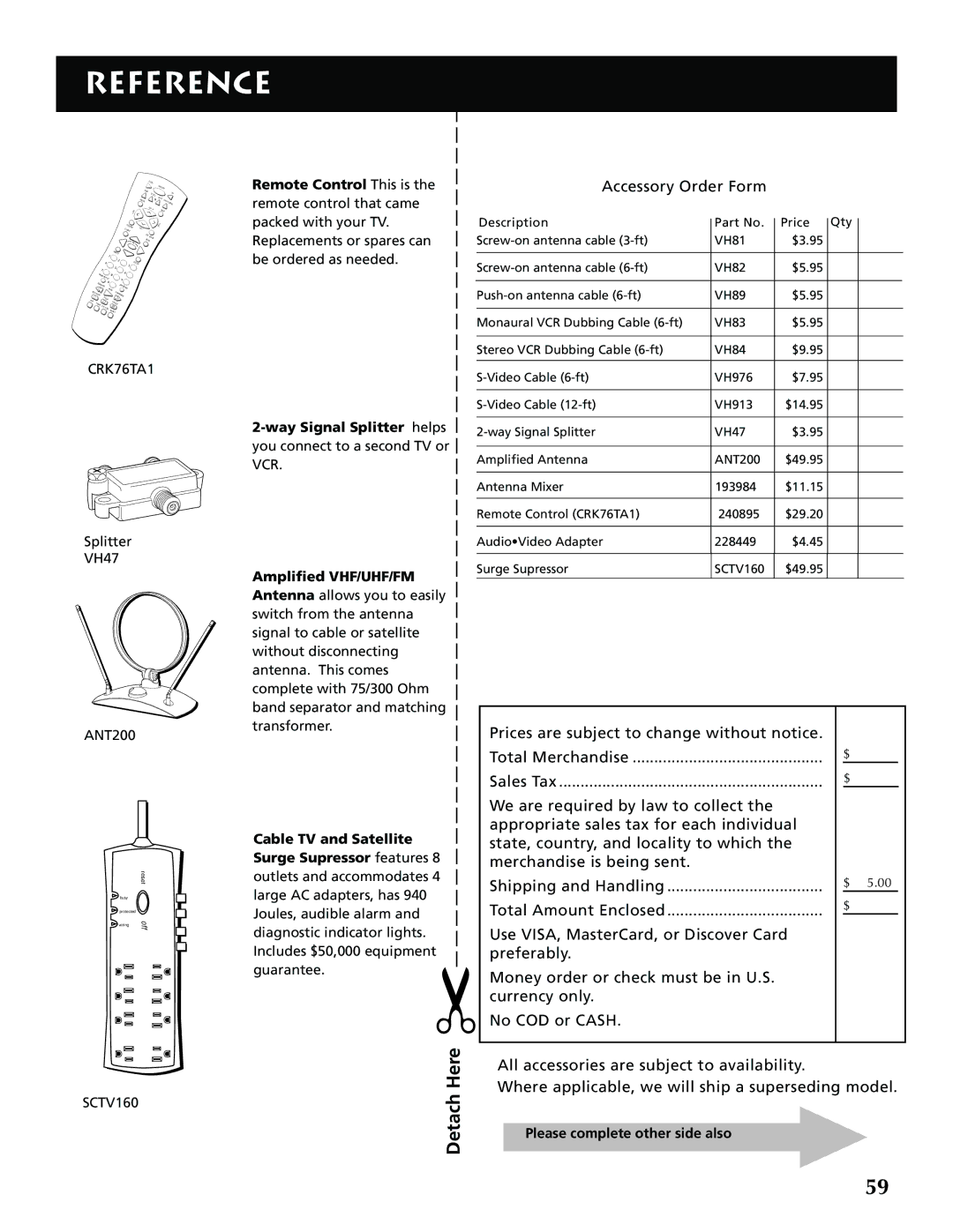 RCA G32705 manual Detach 