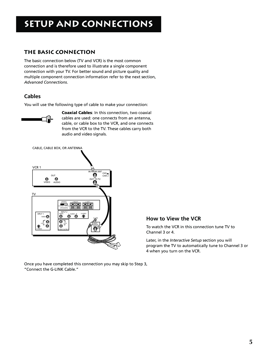 RCA G32705 manual Basic Connection, How to View the VCR 