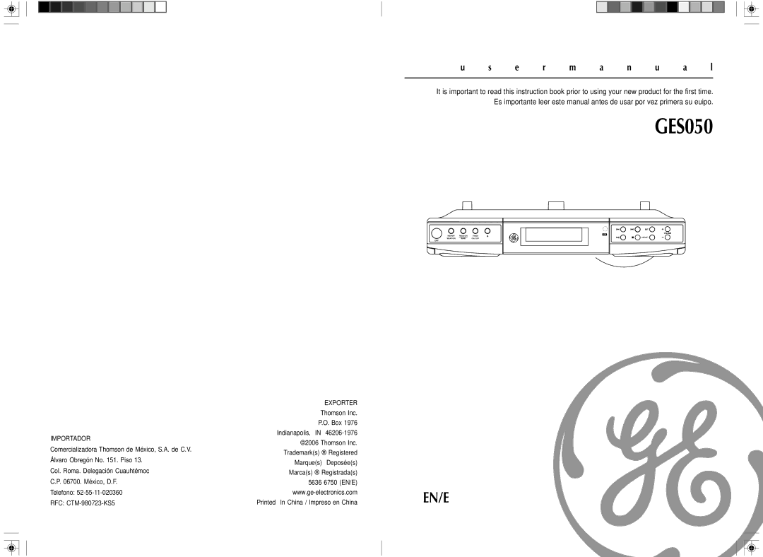 RCA GES050 user manual 