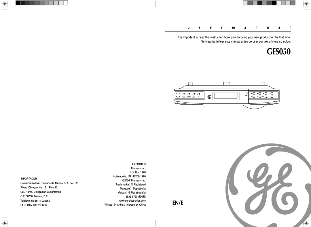 RCA GES050 user manual En/E 