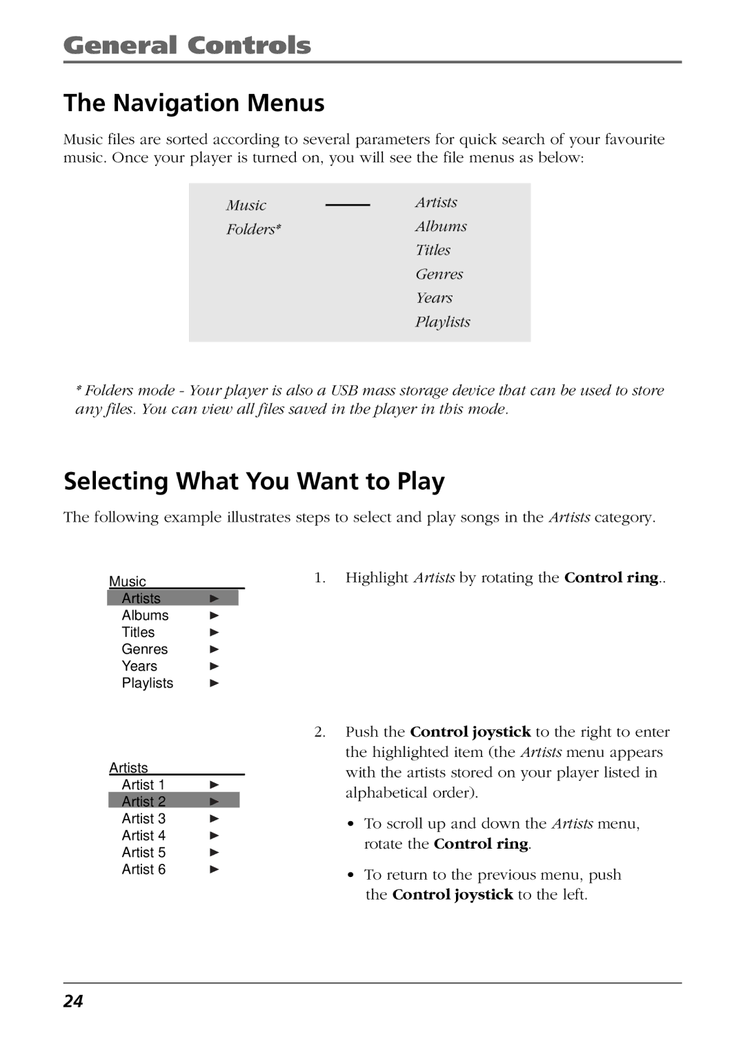 RCA H115/H125 manual Navigation Menus, Selecting What You Want to Play 