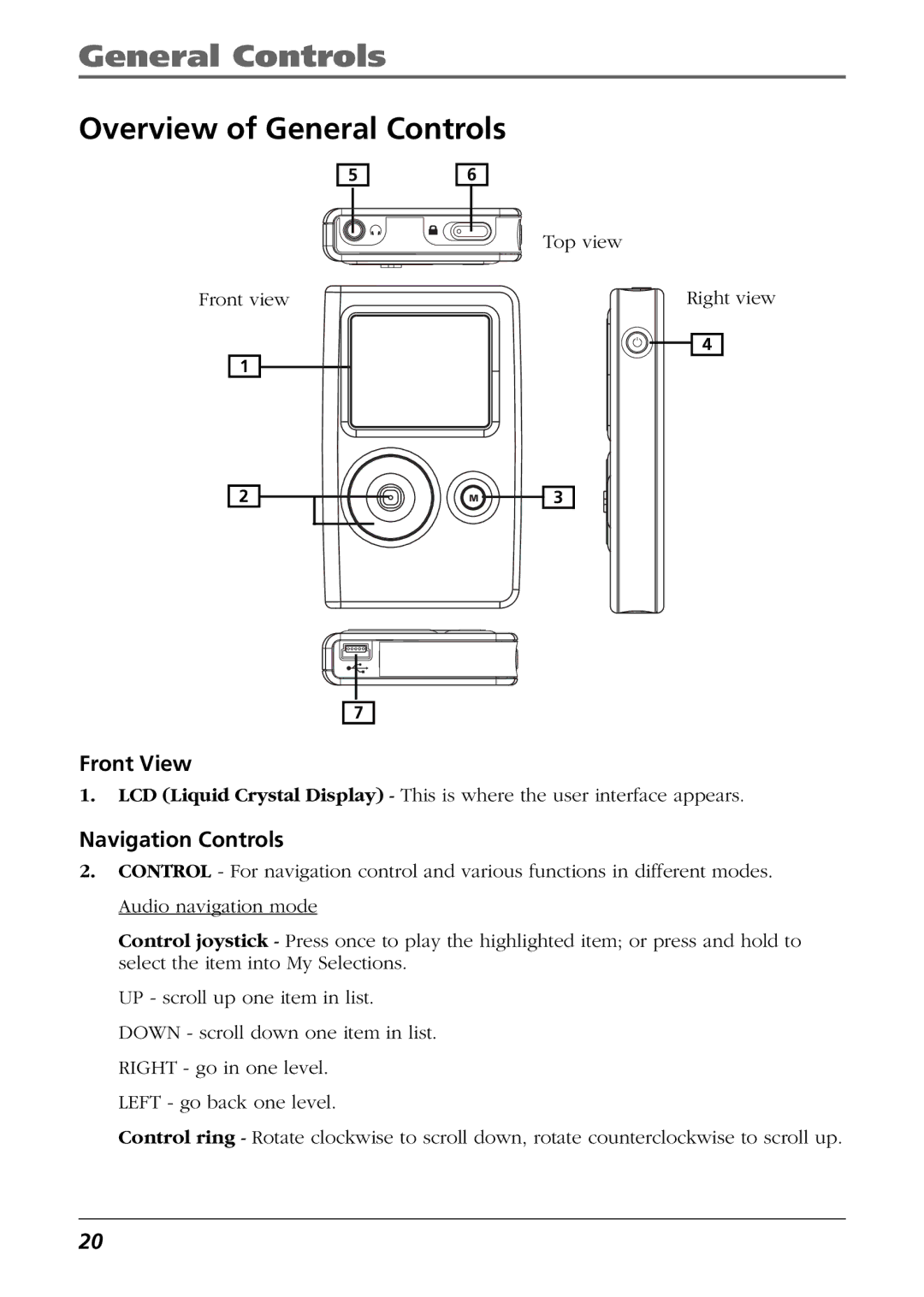 RCA H125, H115 manual Overview of General Controls, Navigation Controls 