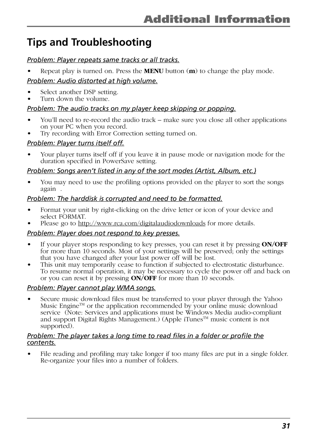 RCA H115, H125 manual Additional Information, Tips and Troubleshooting 