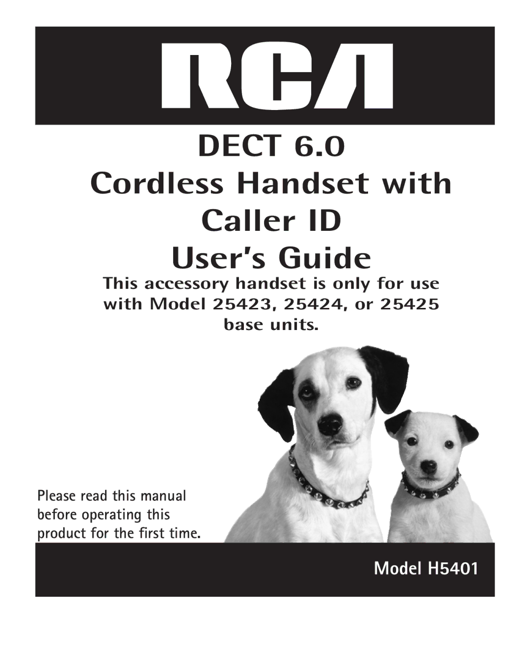 RCA H5401 manual Dect Cordless Handset with Caller ID User’s Guide 