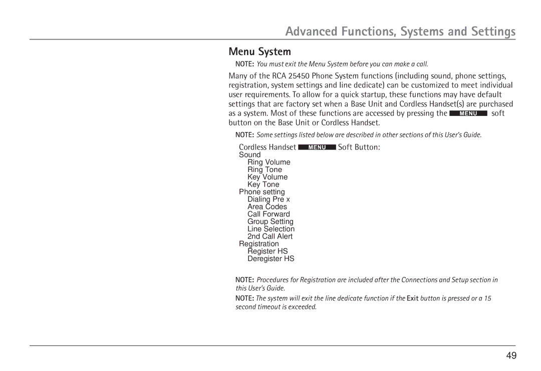 RCA H5450 manual Menu System, Sound 