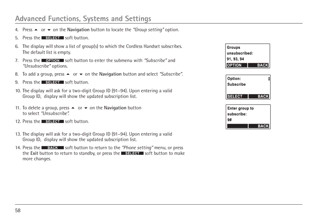 RCA H5450 manual Advanced Functions, Systems and Settings 