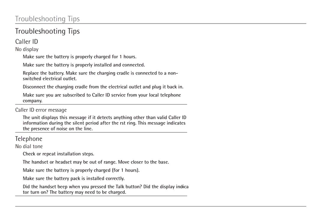 RCA H5450 manual Troubleshooting Tips, Telephone 