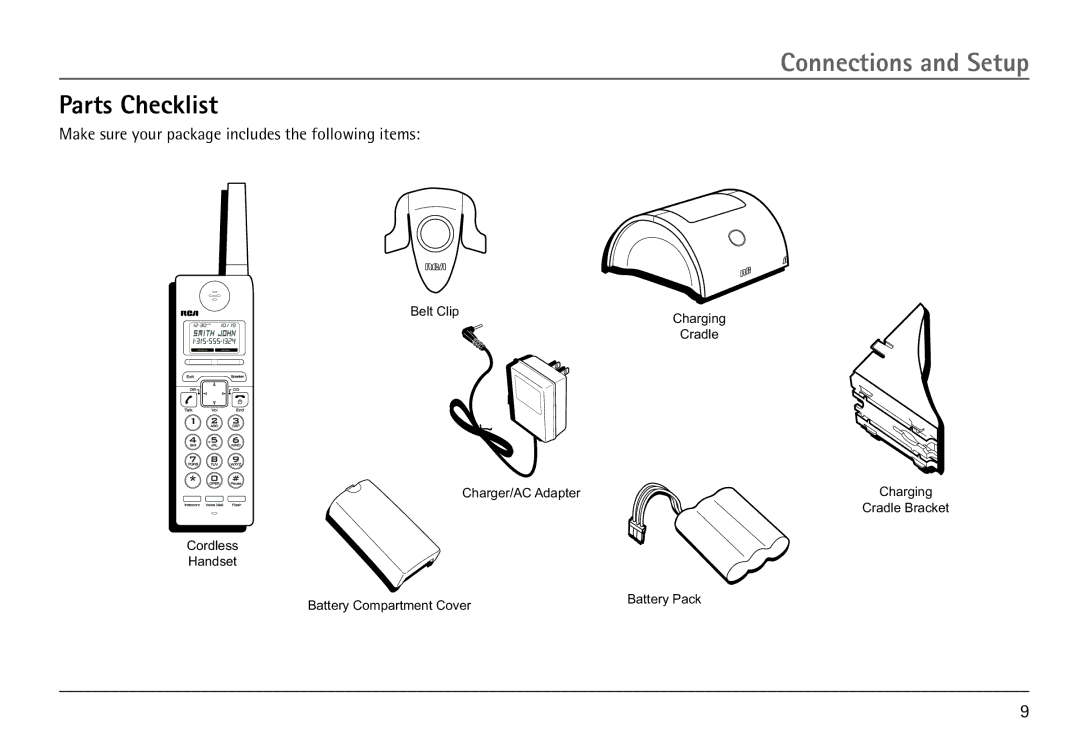 RCA H5450 manual Parts Checklist, Make sure your package includes the following items 