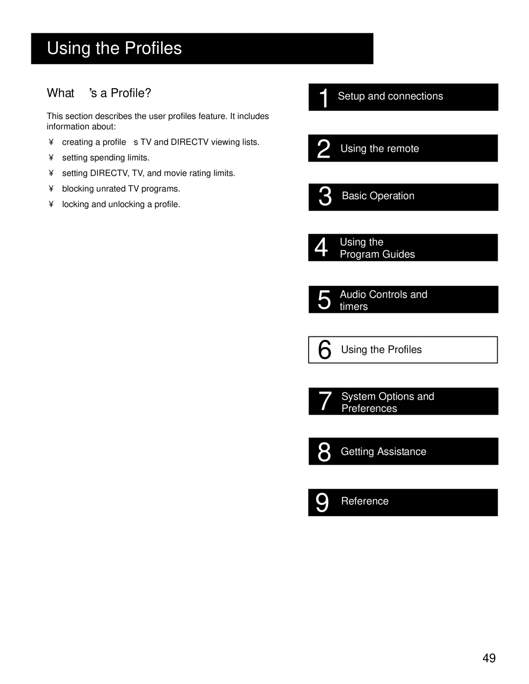 RCA HD Receiver manual Using the Profiles, WHAT’S a PROFILE? 