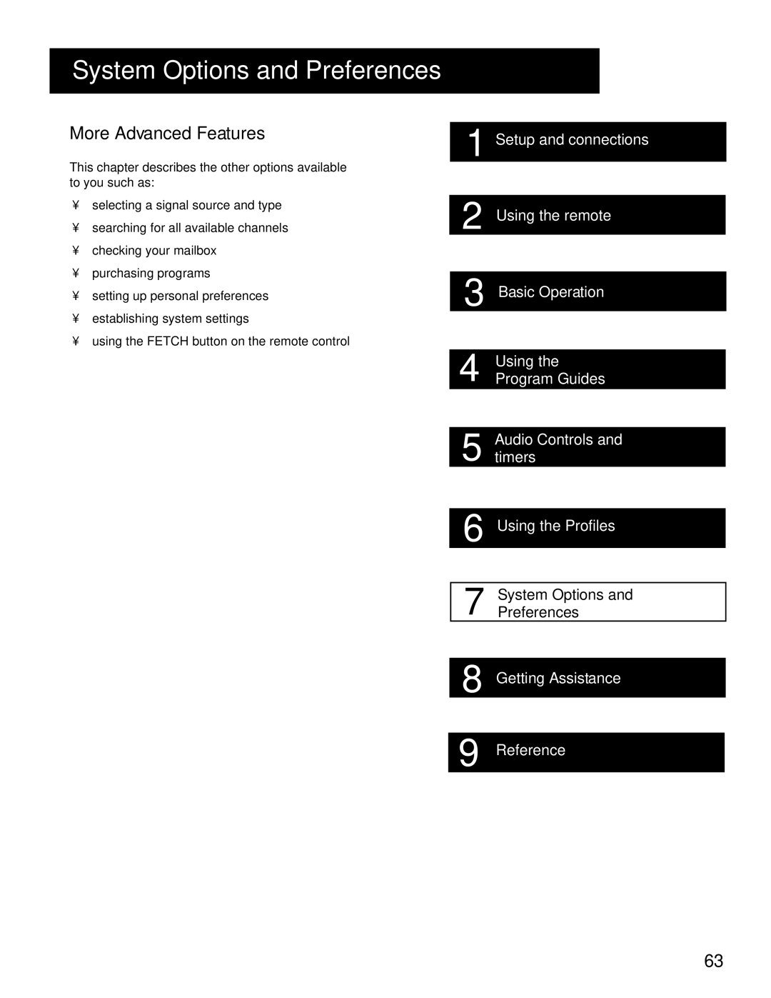 RCA HD Receiver manual System Options and Preferences, More Advanced Features 