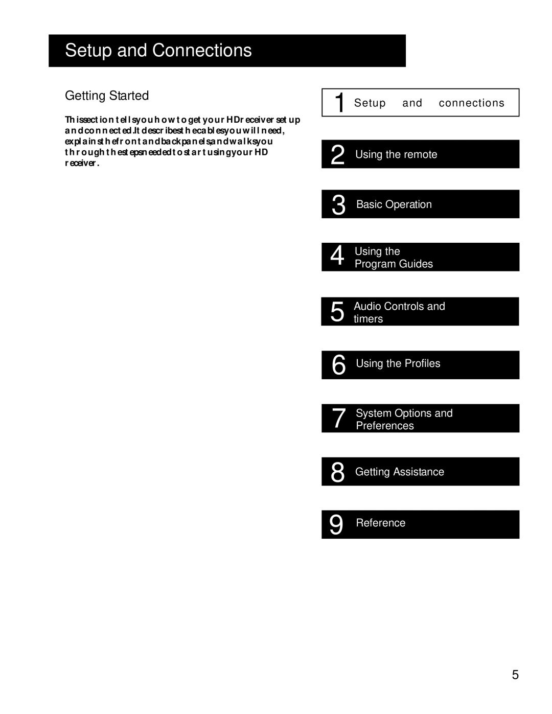 RCA HD Receiver manual Setup and Connections, Getting Started 