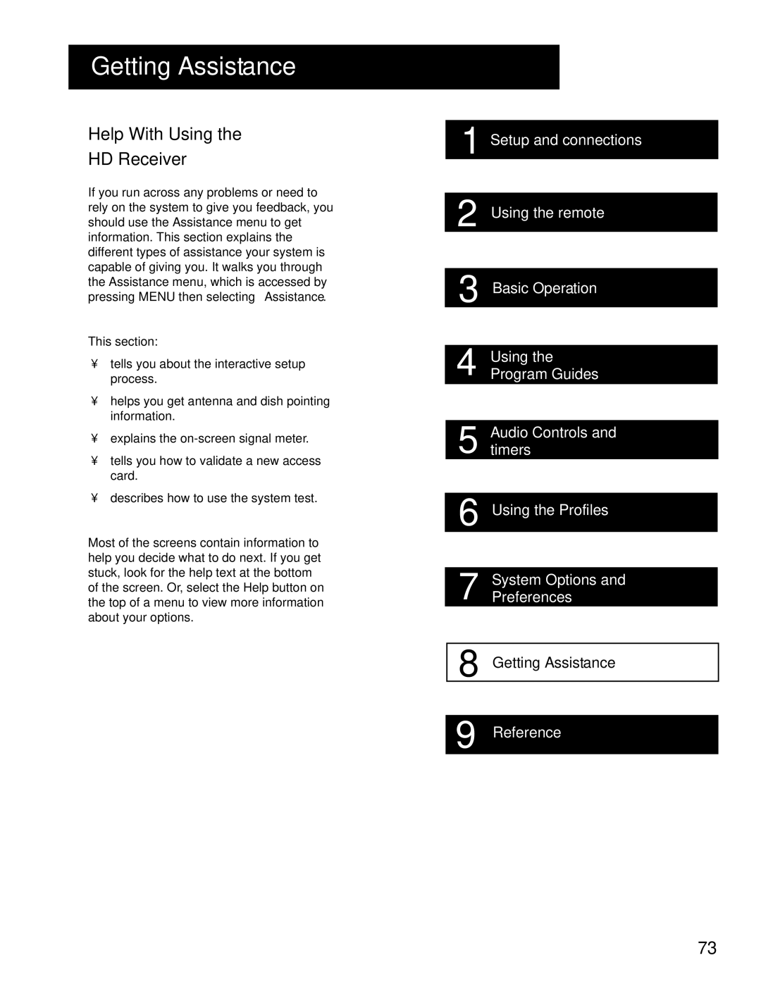 RCA manual Getting Assistance, Help with Using HD Receiver 