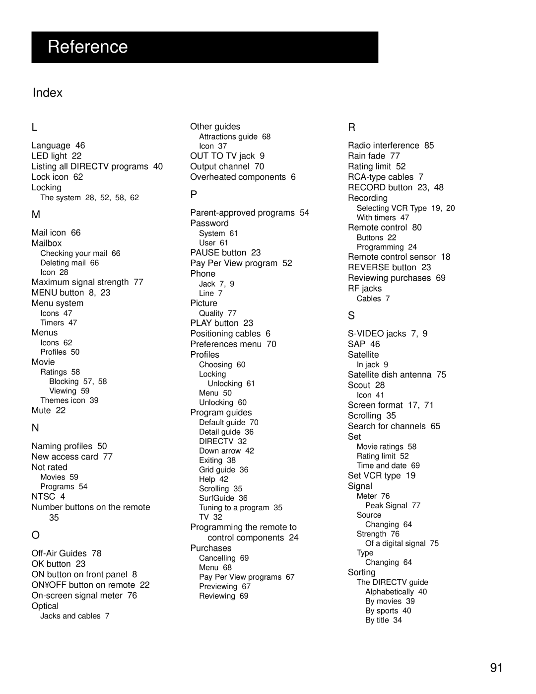 RCA HD Receiver manual Ntsc 