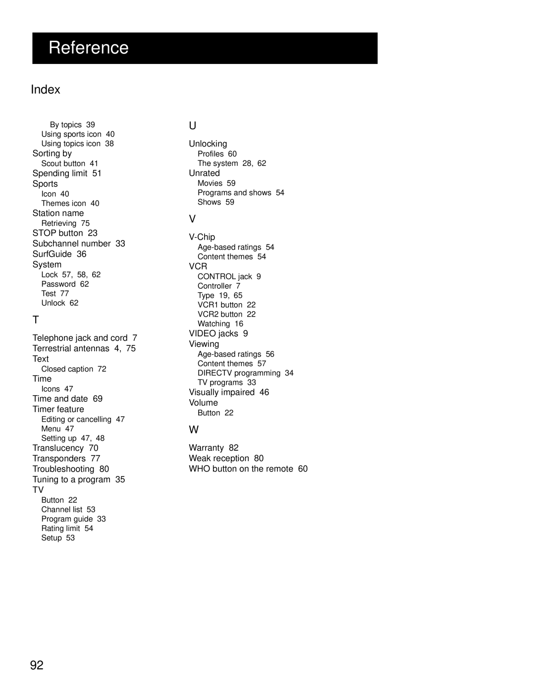 RCA HD Receiver manual Vcr 