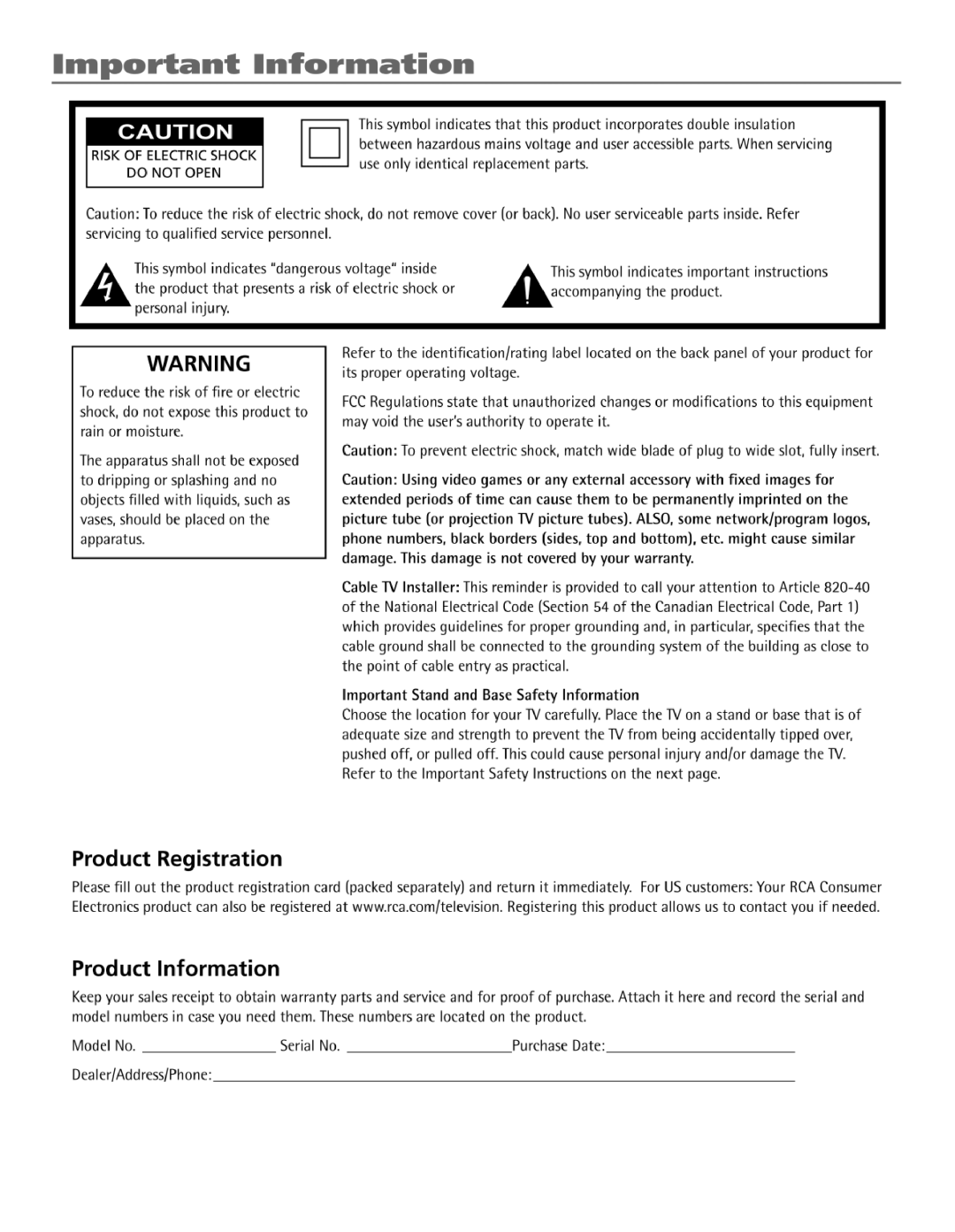 RCA HD27F534T manual 