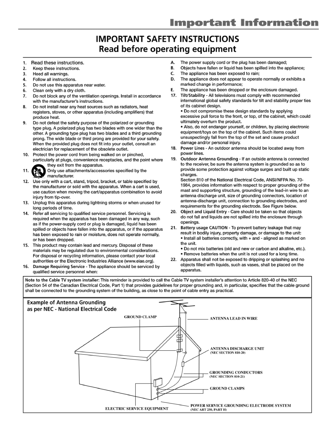 RCA HD27F534T manual 